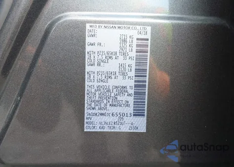 2018 Nissan Pathfinder Sv from USA, damaged, VIN 5N1DR2MM0JC655013